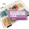 KIT: MALETA 24 CRISTALES BICONOS DE 4MM