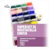 Super Kit : 28 Mostacilla Checas + Organizador + 2 hilos+ aguja