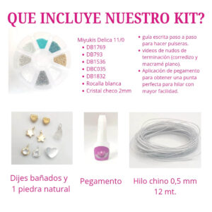 Kit Crea tus Pulseras con mostacillas Miyuki, cristales y chiches