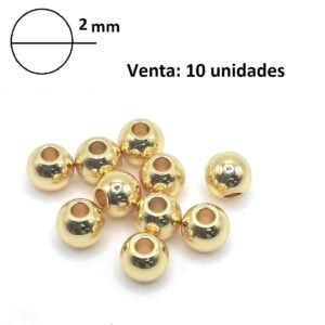 Balin o mostacillón Acero Dorado 2mm