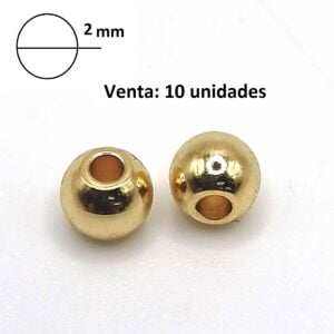 Balin o mostacillón Acero Dorado 2mm