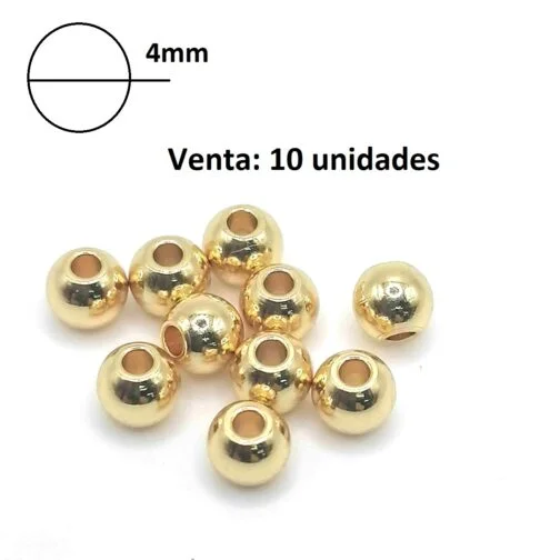 Balin o mostacillón Acero Dorado  4mm