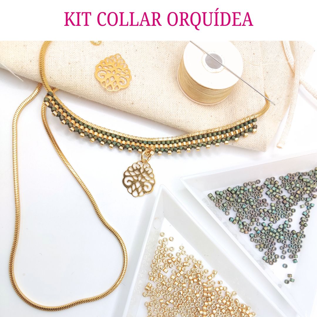 COLLAR ORQUIDEA: MIYUKI DELICAS+CURSO GRABADO