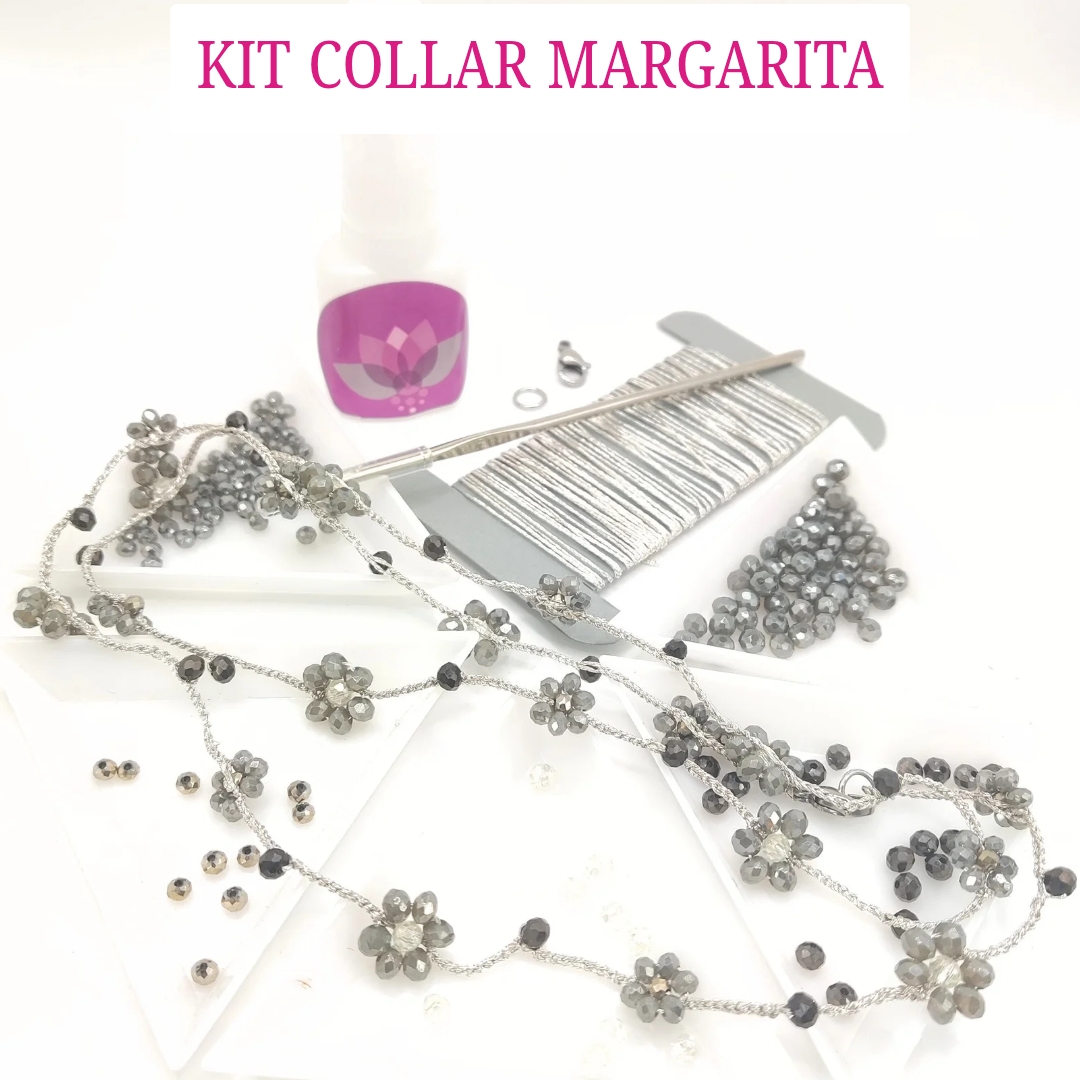 COLLAR MARGARITA: TEJIDO CROCHET CON FLORES - Imagen 2